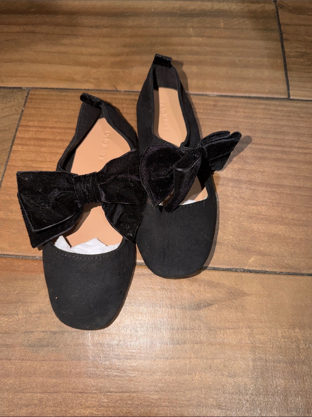 Kids Old Navy Black Bow Ballet Flats